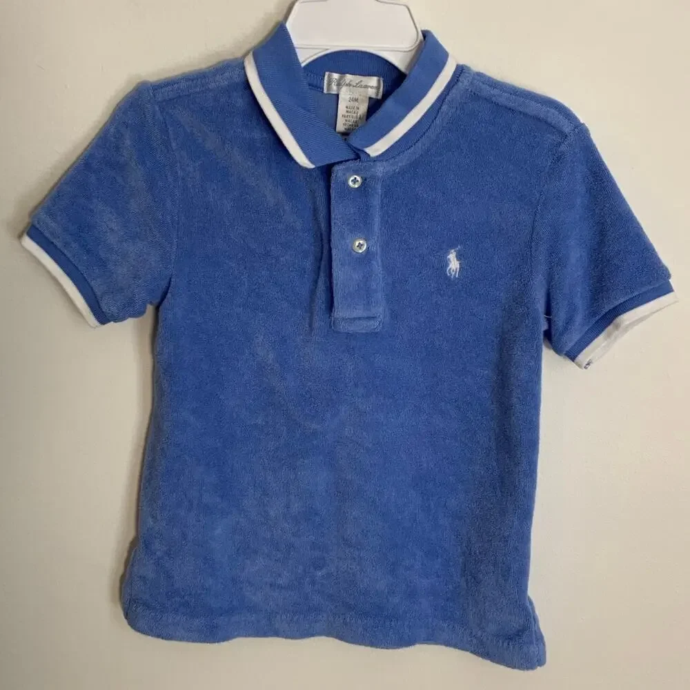 Ralph Lauren Blue Terry Cloth Polo size 24 mo